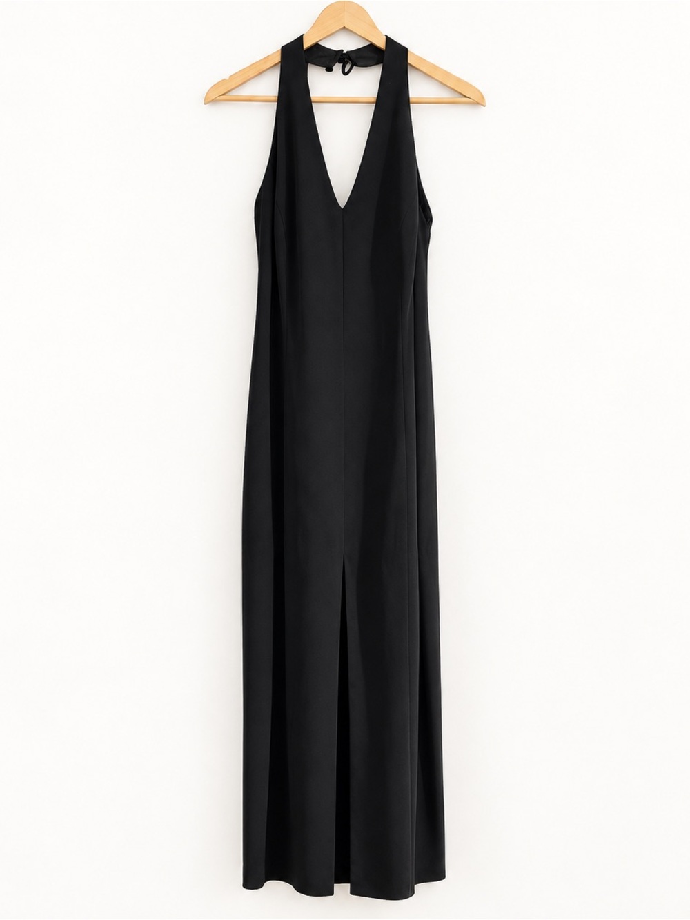 Laundry by Shelli Segal Black Lace Back Halter Maxi Dress Size 6